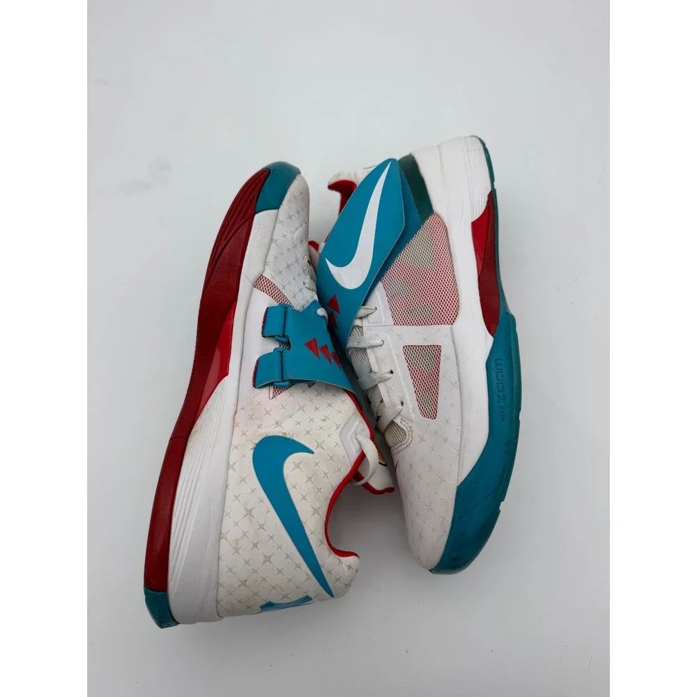 Nike KD 4 N7 Home White Dark Turquoise Red Basketball Shoes 519567-146 Mens 12